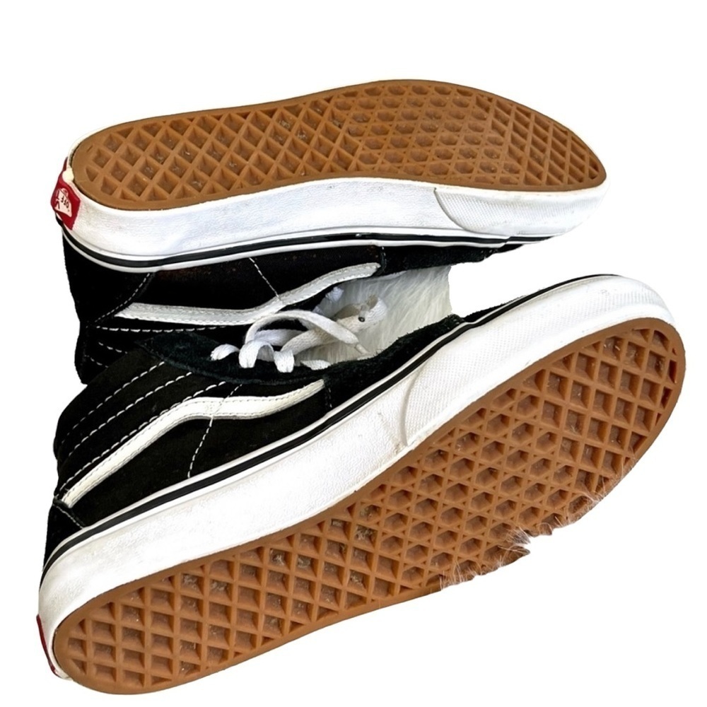 Kid’s Hightop Sk8 Vans Sz 3.5 Black/White Suede - Picture 5 of 5